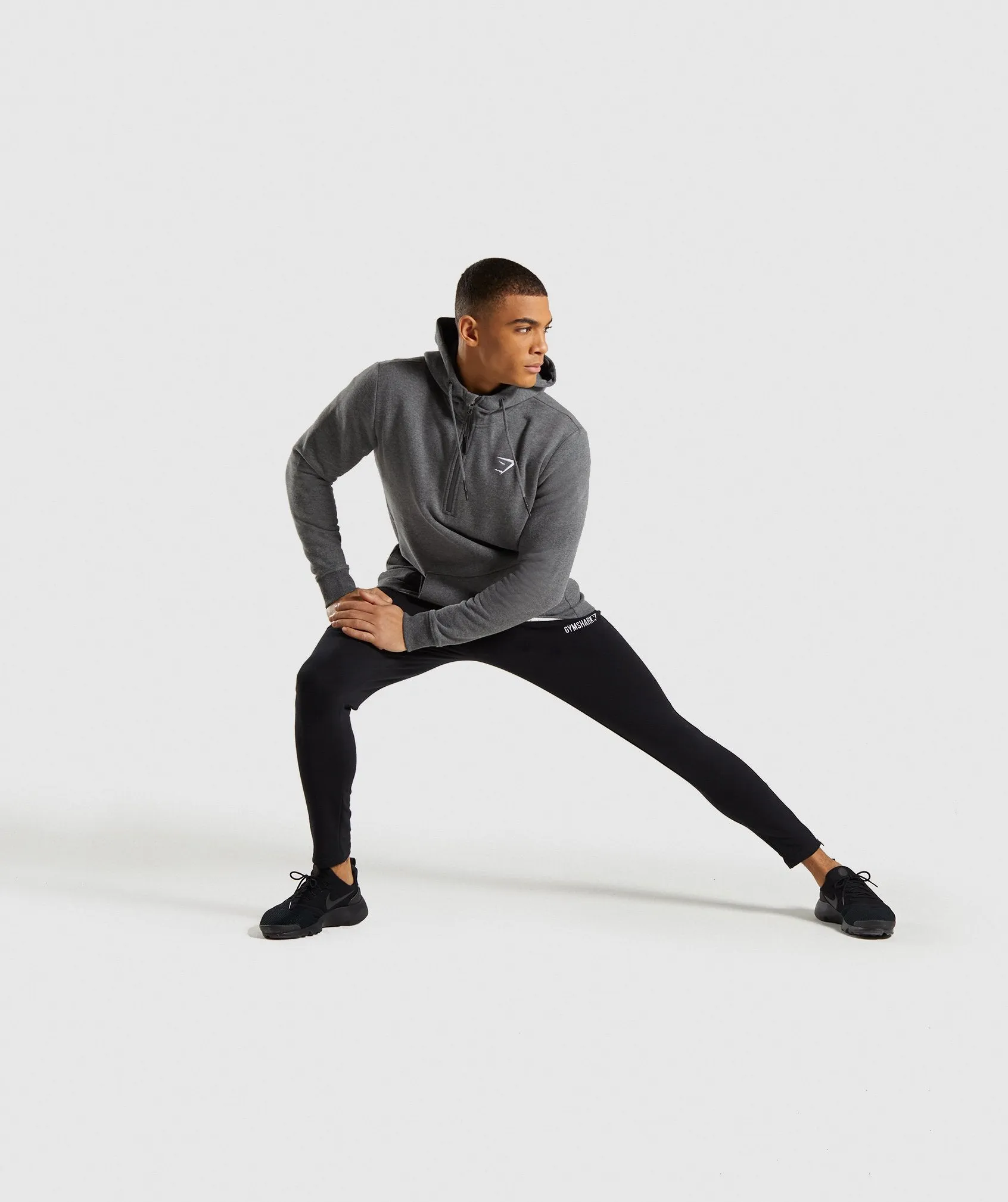 Gymshark 1/2 Zip Hoodie - Charcoal Marl