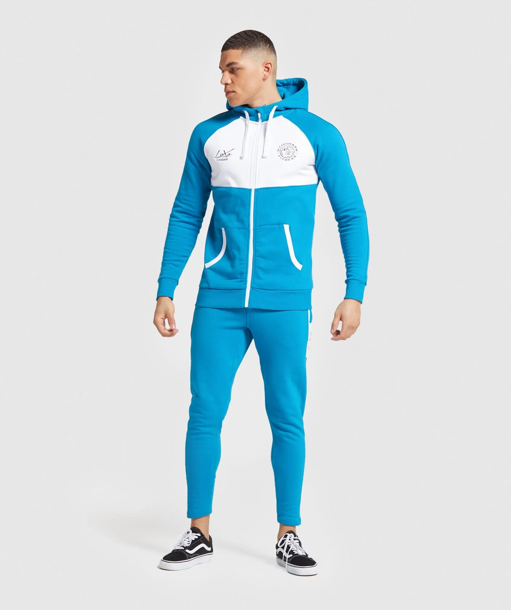 Gymshark Luxe Legacy Zip Hoodie - Light Blue