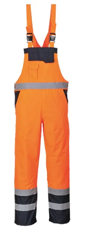 Hi Viz Waterproof Contrast Bib and Brace Lined Portwest S489