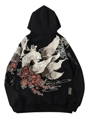 High Quality Men's Embroidery Hoodie 100% Cotton Hooded Sweatshirts Autumn Long Sleeve Black Pullover Loose Tops