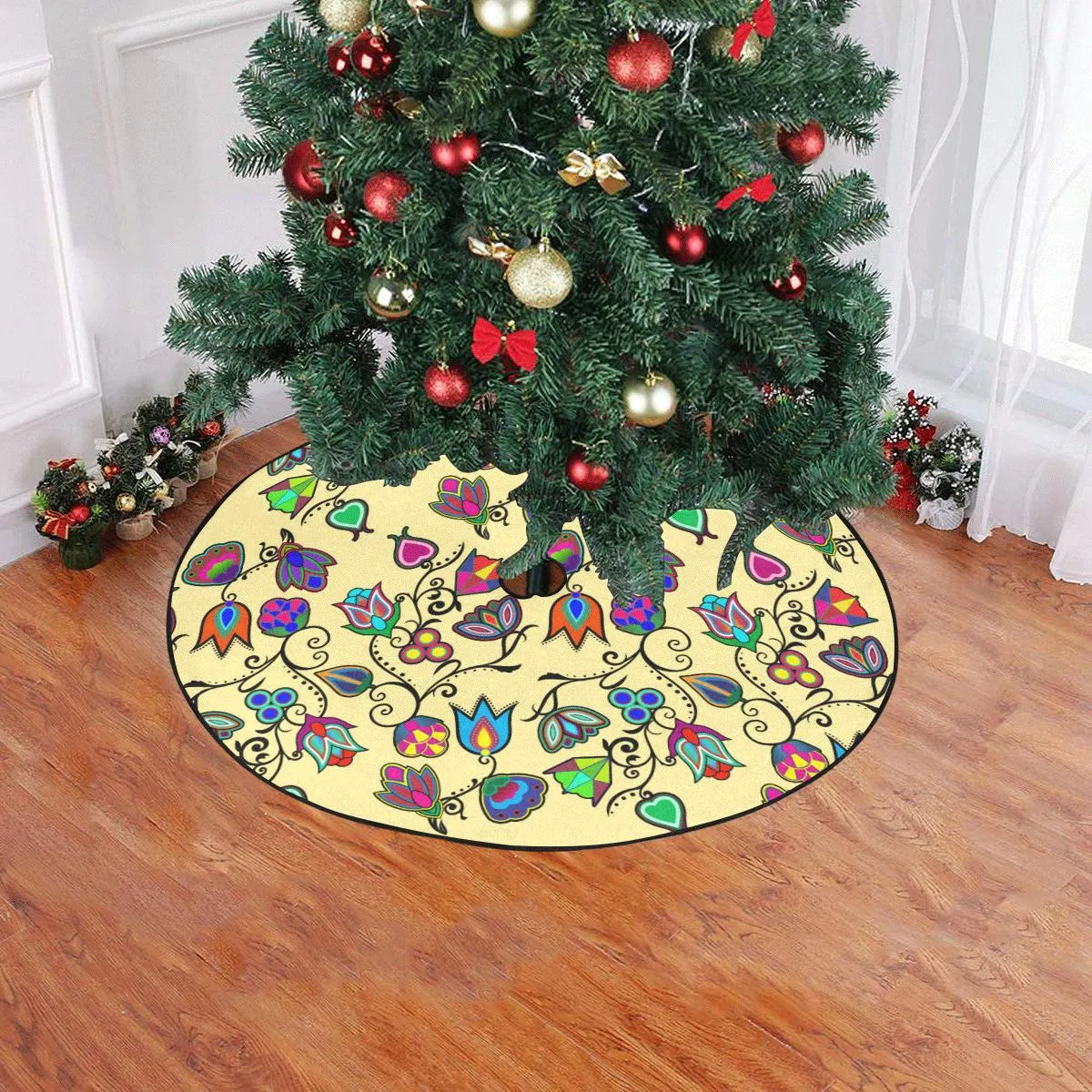 Indigenous Paisley - Vanilla Christmas Tree Skirt 47" x 47"