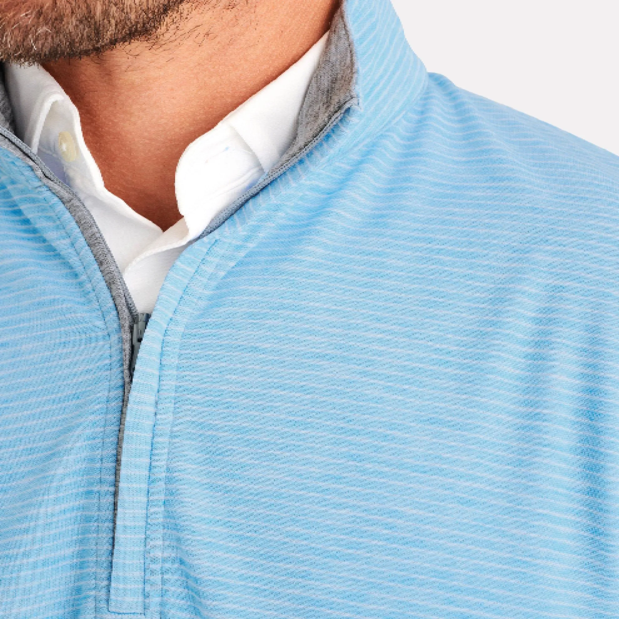 Jameson Mini Striped Quarter Zip Pullover / Malibu