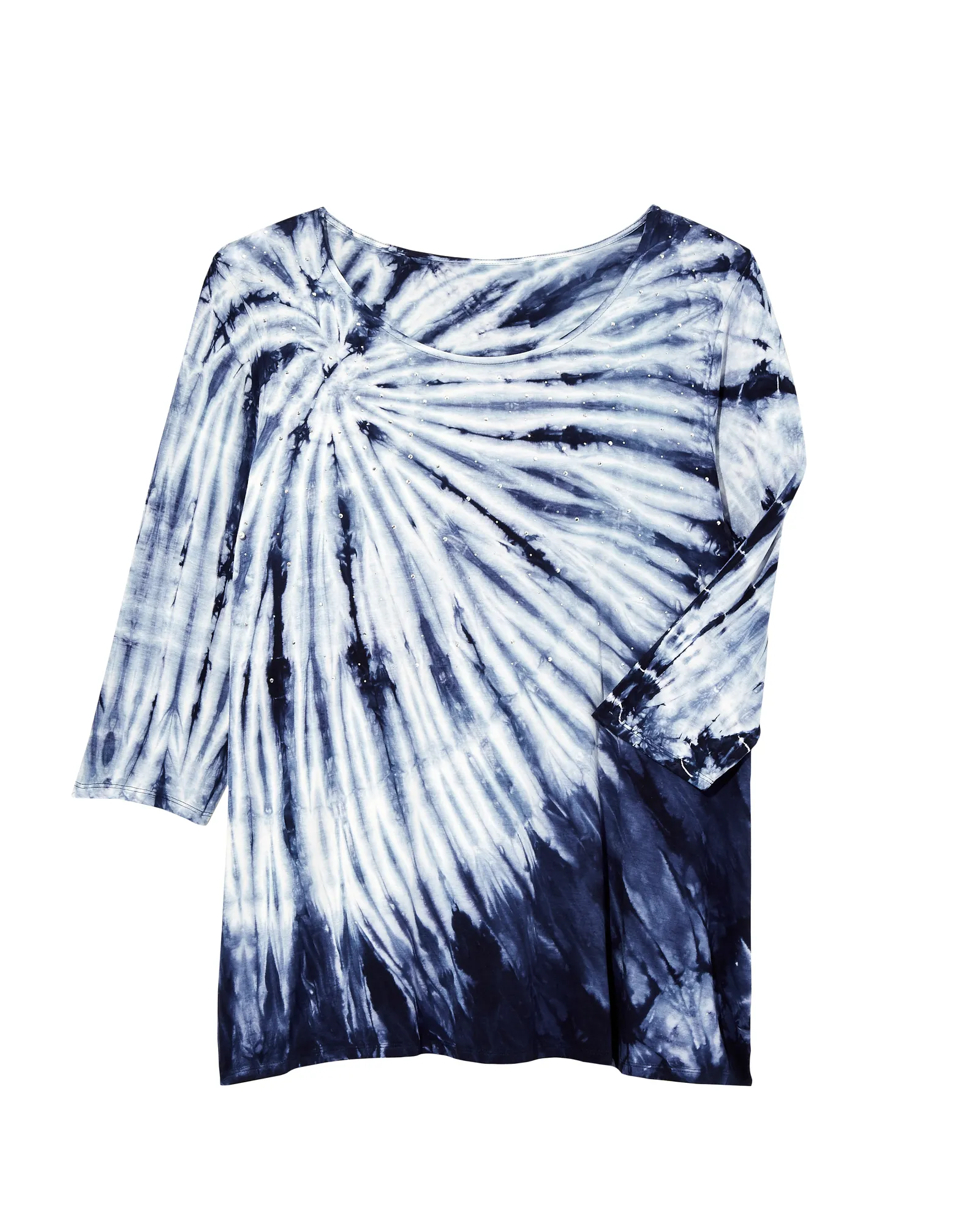 Jamie Tie-Dye Top | White / Navy