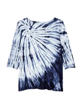 Jamie Tie-Dye Top | White / Navy