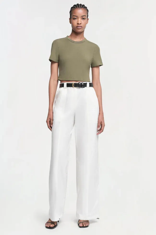 Jonathan Simkhai Cinta Cropped Tee Army Green