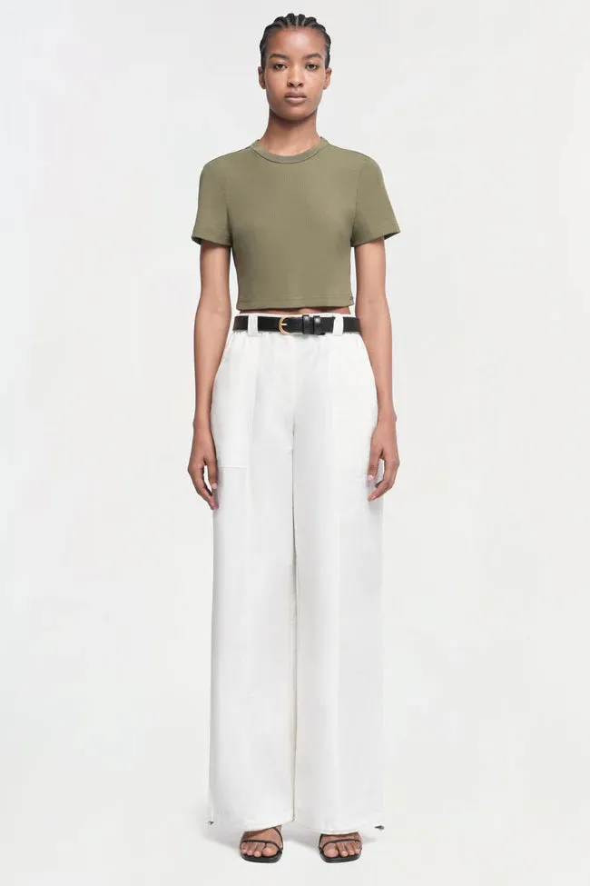 Jonathan Simkhai Cinta Cropped Tee Army Green