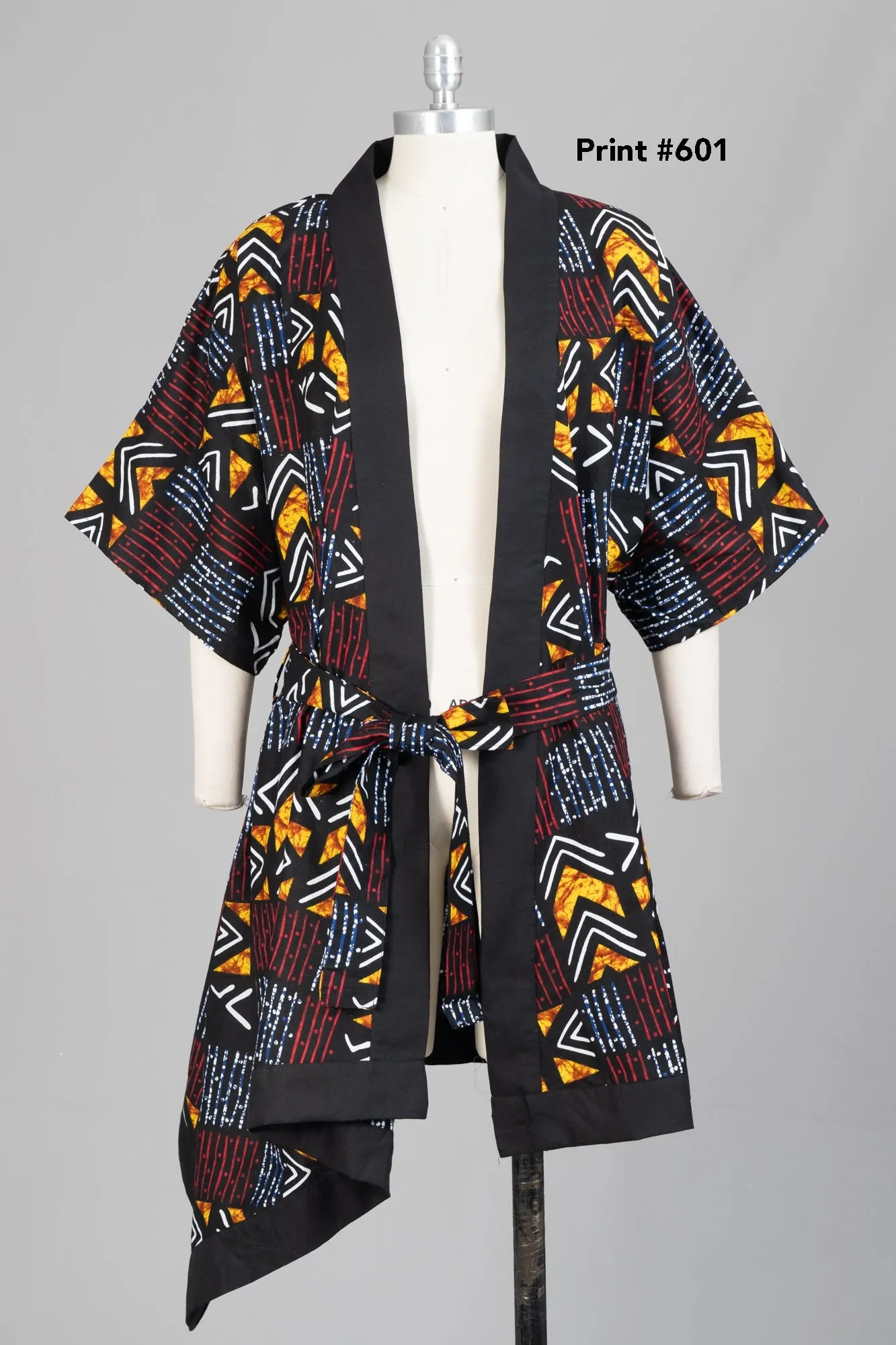 KaraChic 7786 Authentic African Print Belted Kimono Jacket