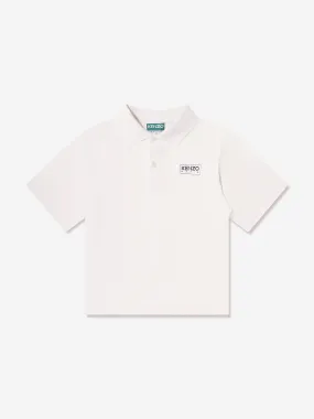 KENZO Boys Logo Polo Shirt in Ivory