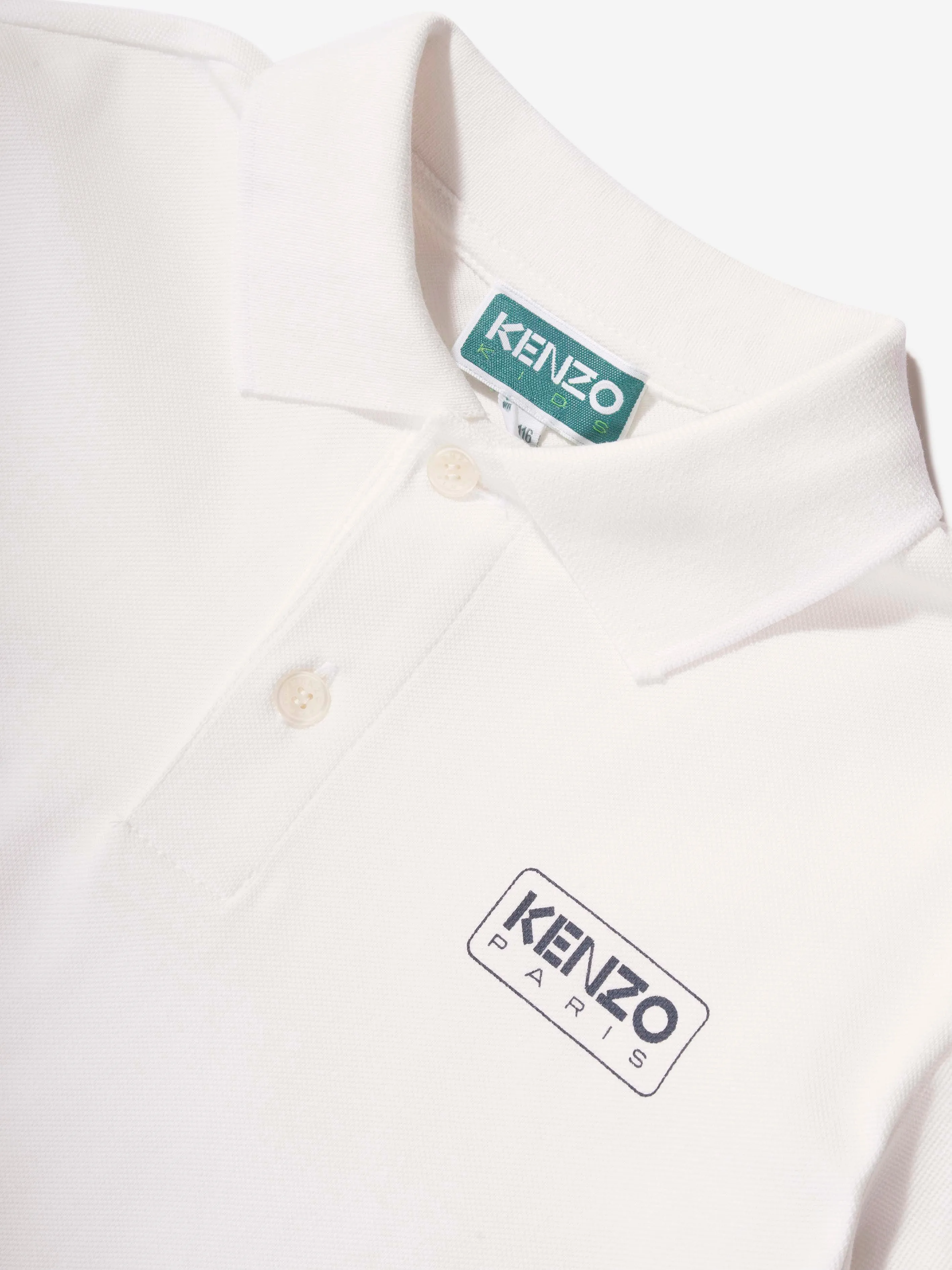 KENZO Boys Logo Polo Shirt in Ivory