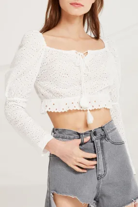 Landry Eyelet Lace Crop Top