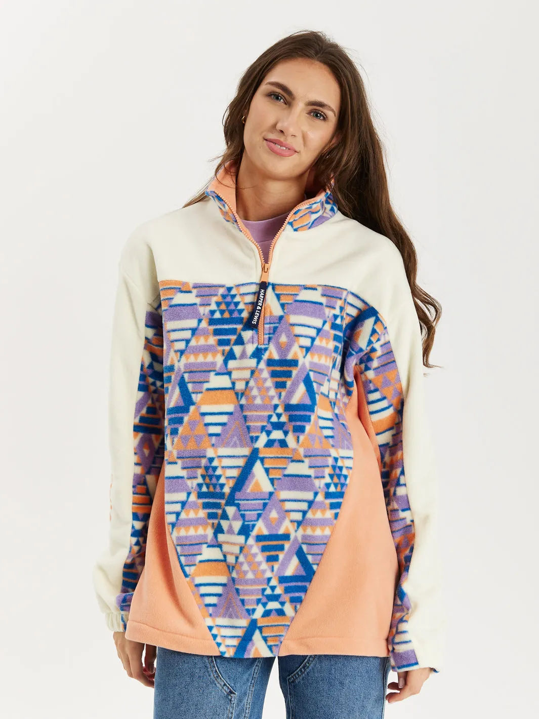 Lars Retro Pattern 1/4 Zip Fleece