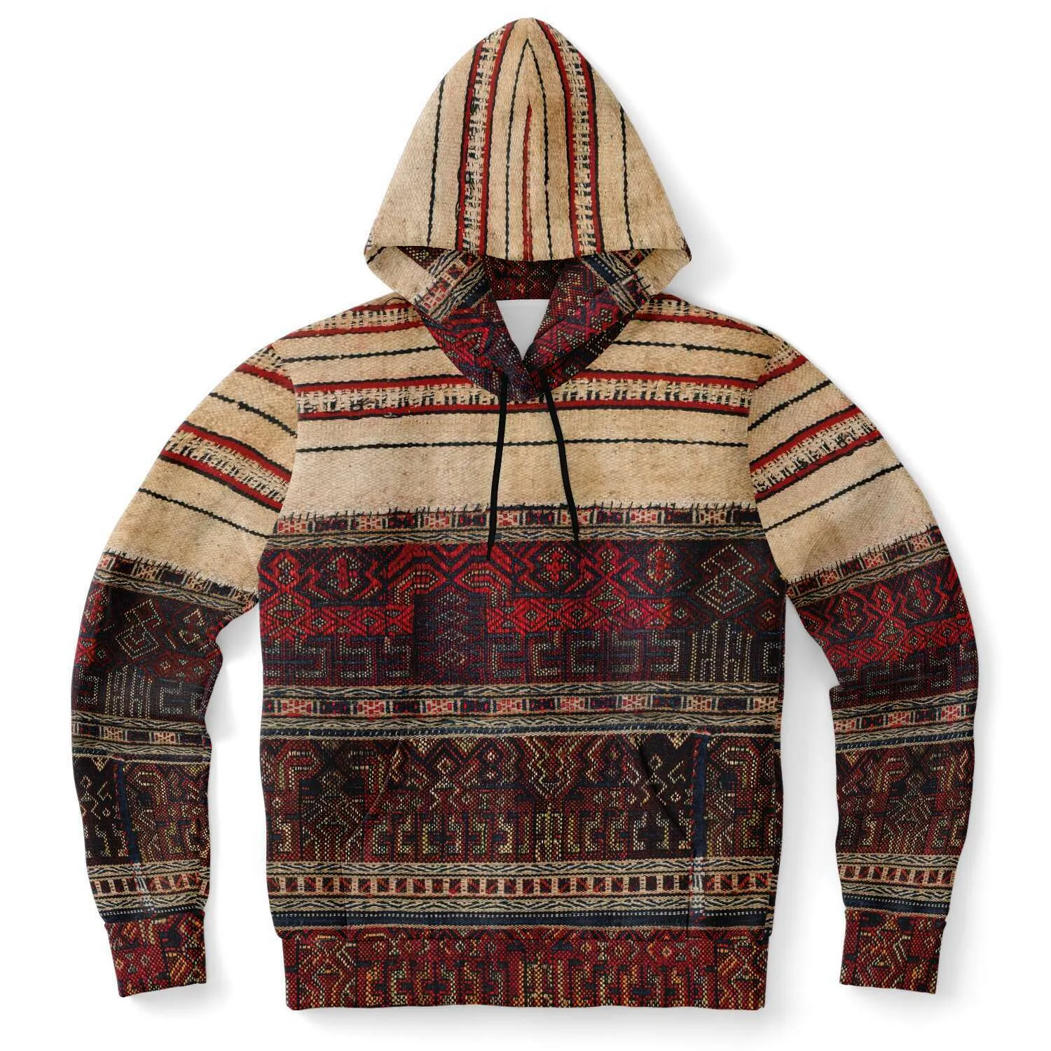 Li Tribe Inspired Hoodie, Traditional World Style, Ethnic Asian Boho Textile Chinese Kilim Unisex Jacket Tribal Pullover Hoodie