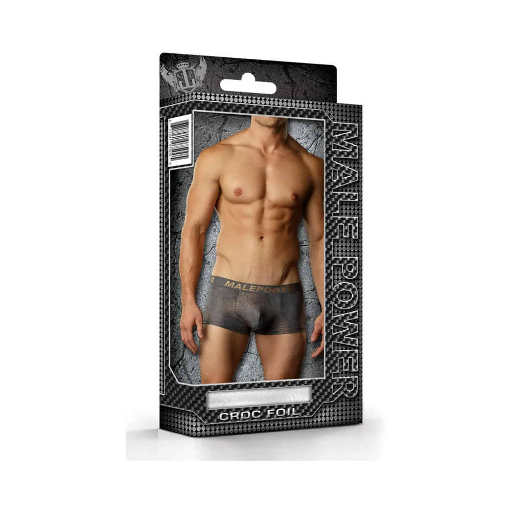 Male Power Croc Foil Mini Pouch Short Grey Lrg