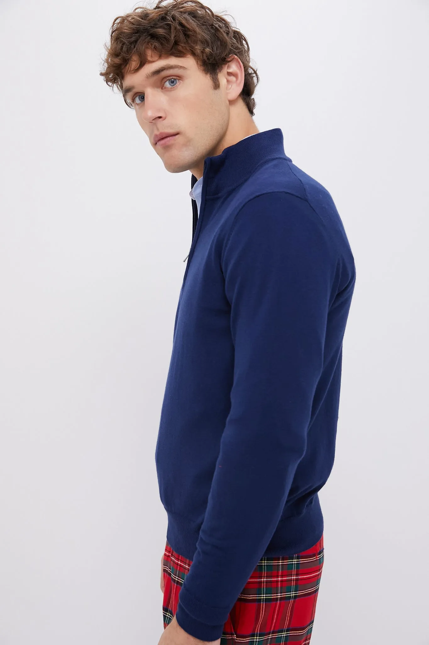 Marine Navy Heather Movement Quarter Zip