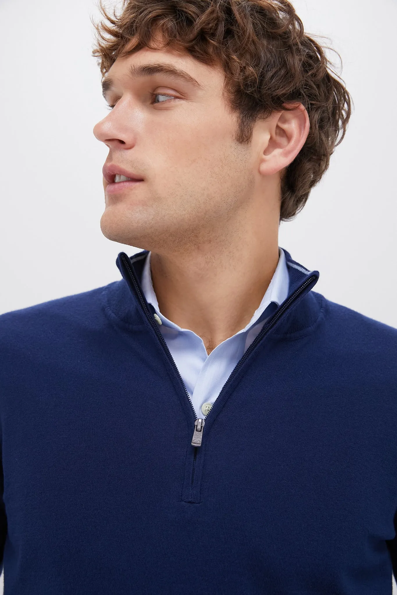 Marine Navy Heather Movement Quarter Zip