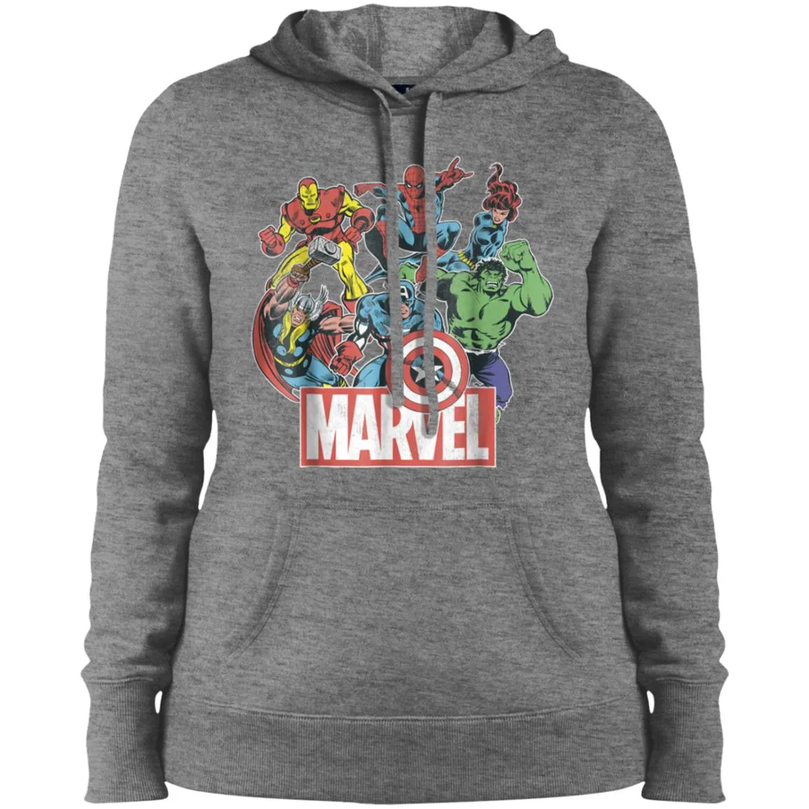 Marvel Avengers Team Retro Comic Vintage Graphic Women Hooded Sweatshirt