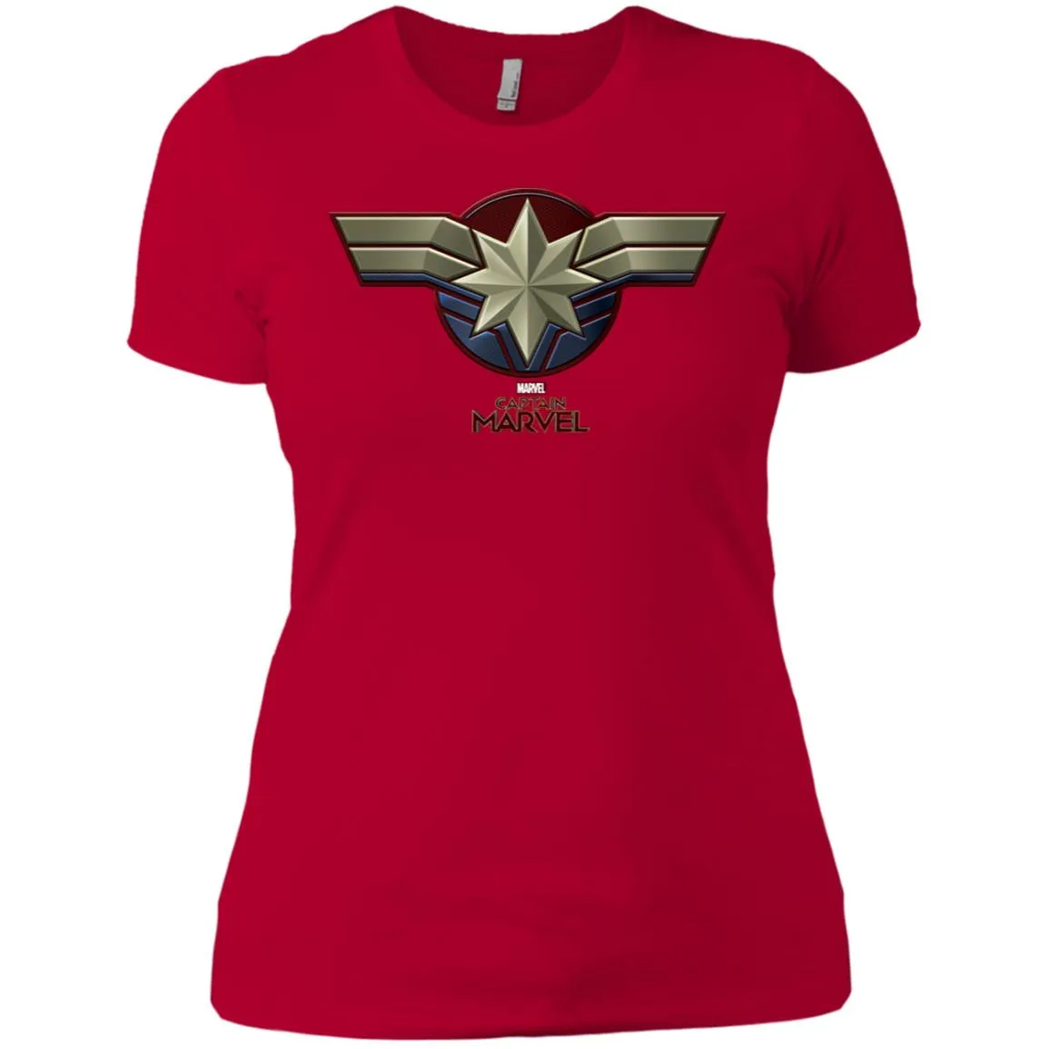 Marvel Captain Marvel Movie Chest Symbol Women Cotton T-Shirt