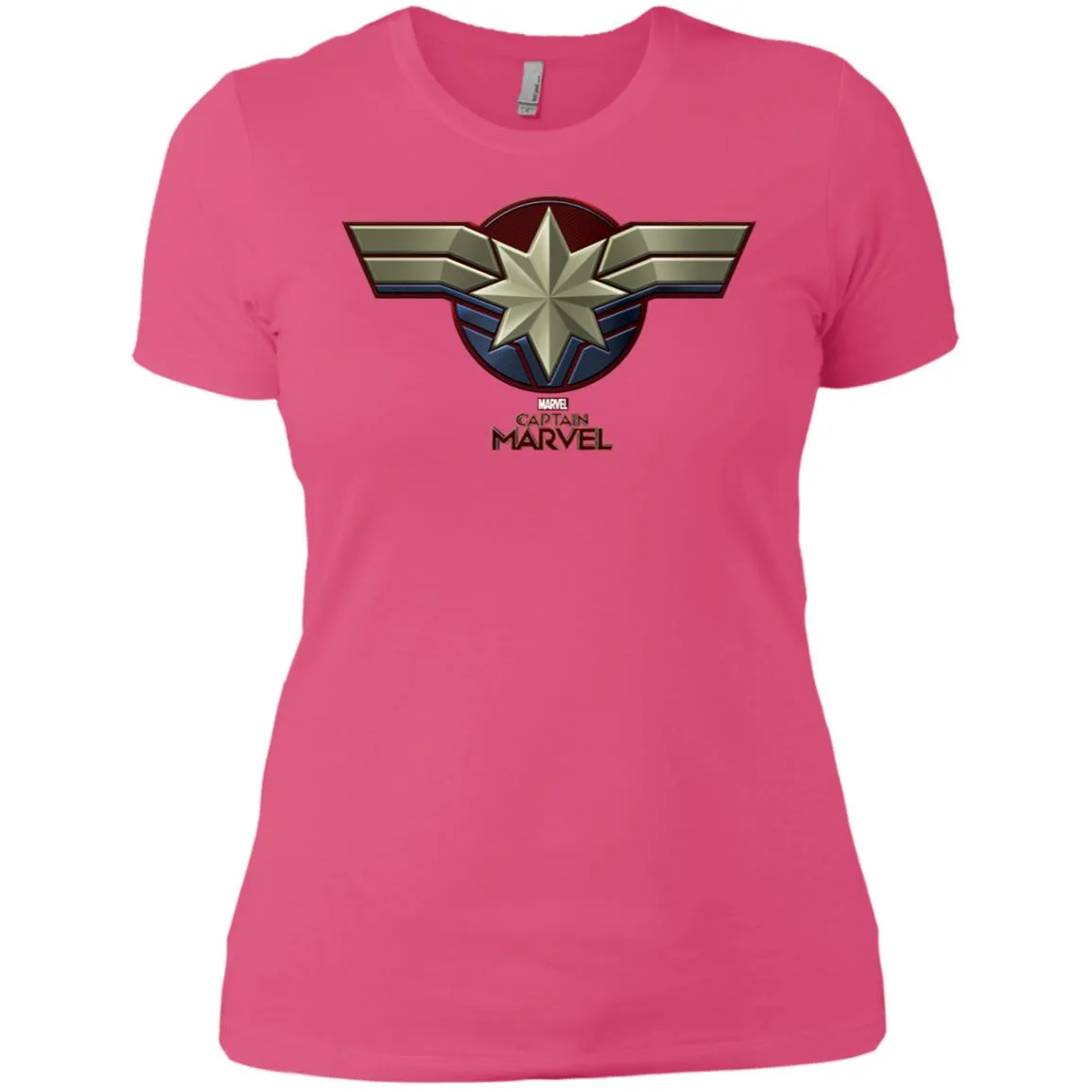 Marvel Captain Marvel Movie Chest Symbol Women Cotton T-Shirt