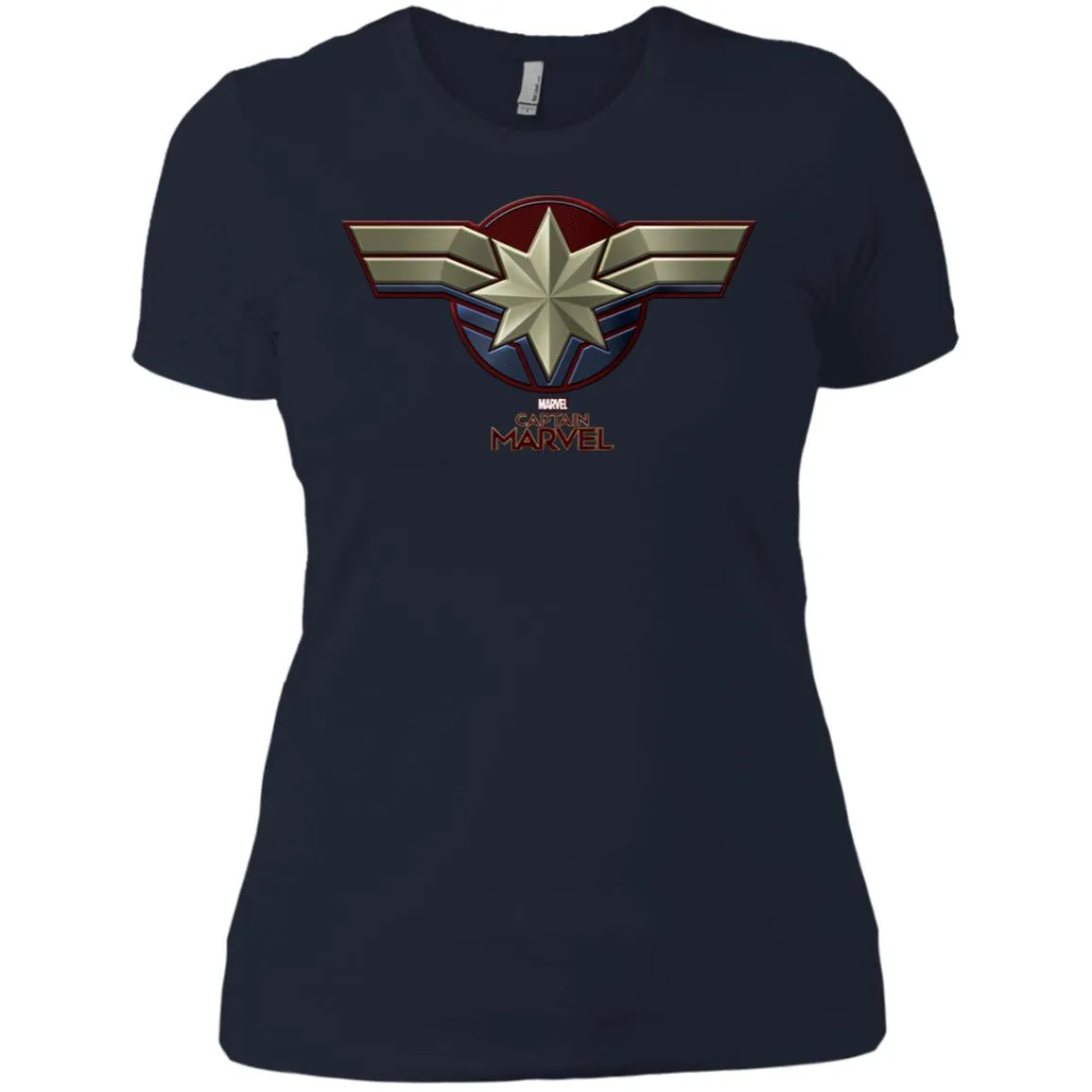 Marvel Captain Marvel Movie Chest Symbol Women Cotton T-Shirt