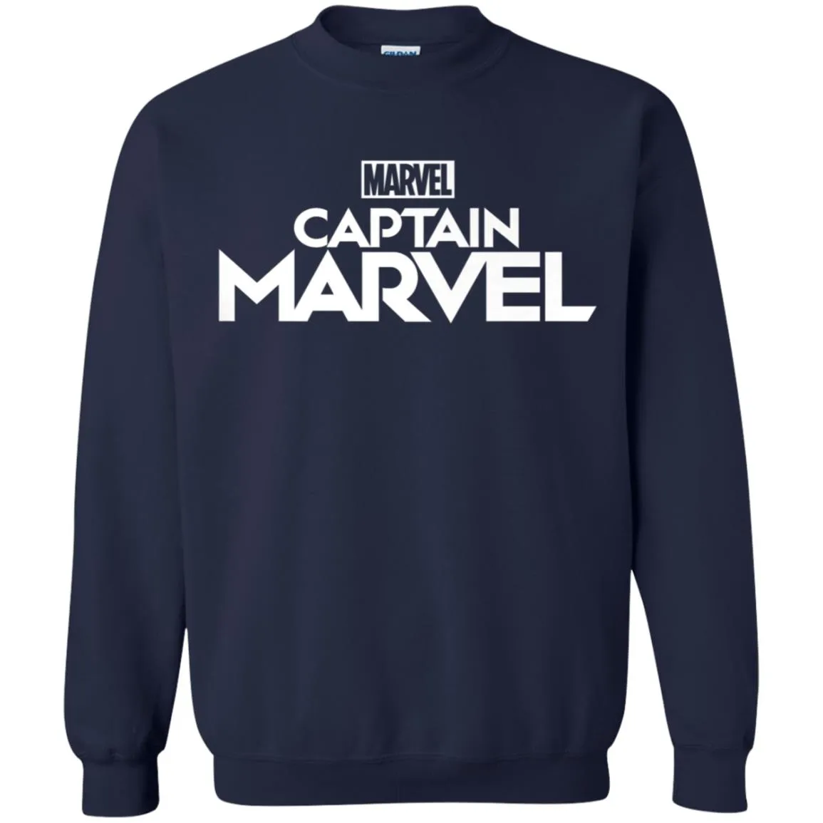 Marvel Captain Marvel Movie Logo White Crewneck Pullover Sweatshirt