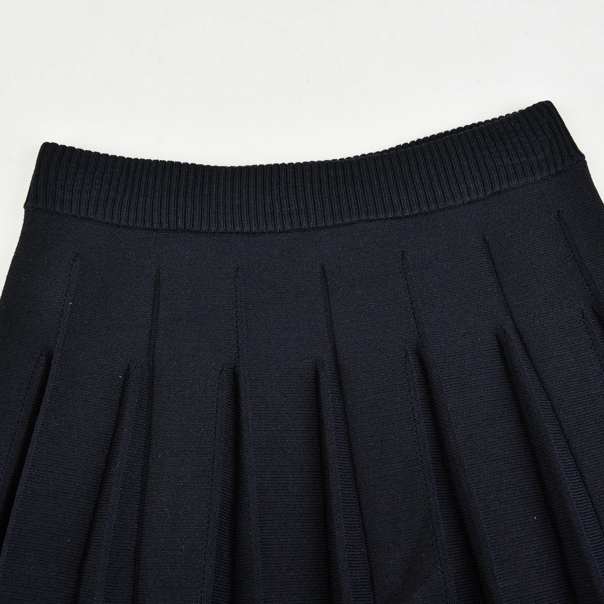 Melange Knit Pleated Skirt