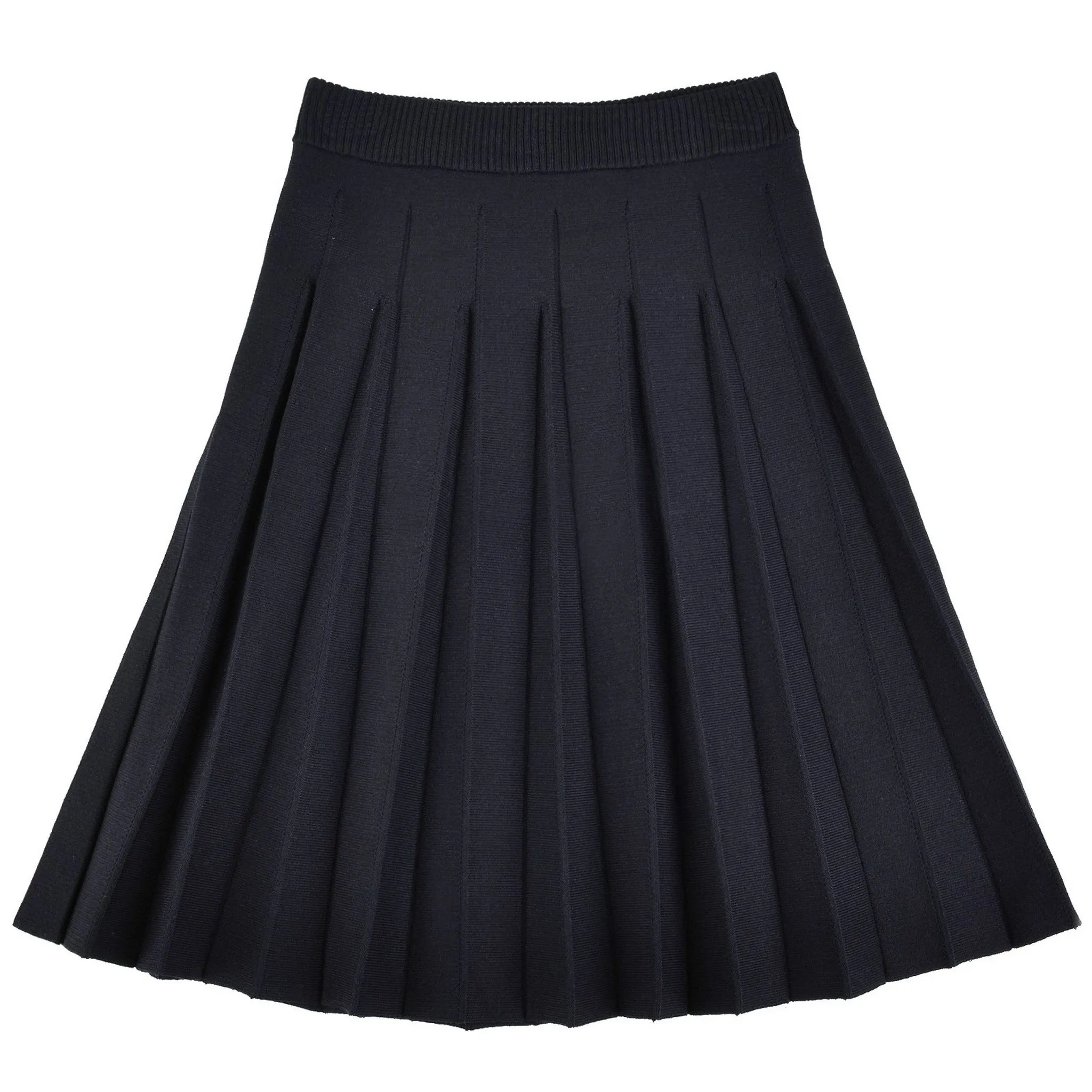 Melange Knit Pleated Skirt