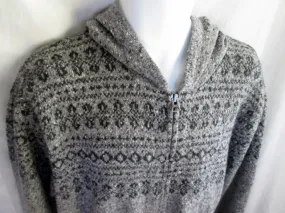 Mens GAP SAN FRANCISCO Knit Ski Sweater Cardigan Nordic XXL Ethnic GRAY Hoodie Fair Isle