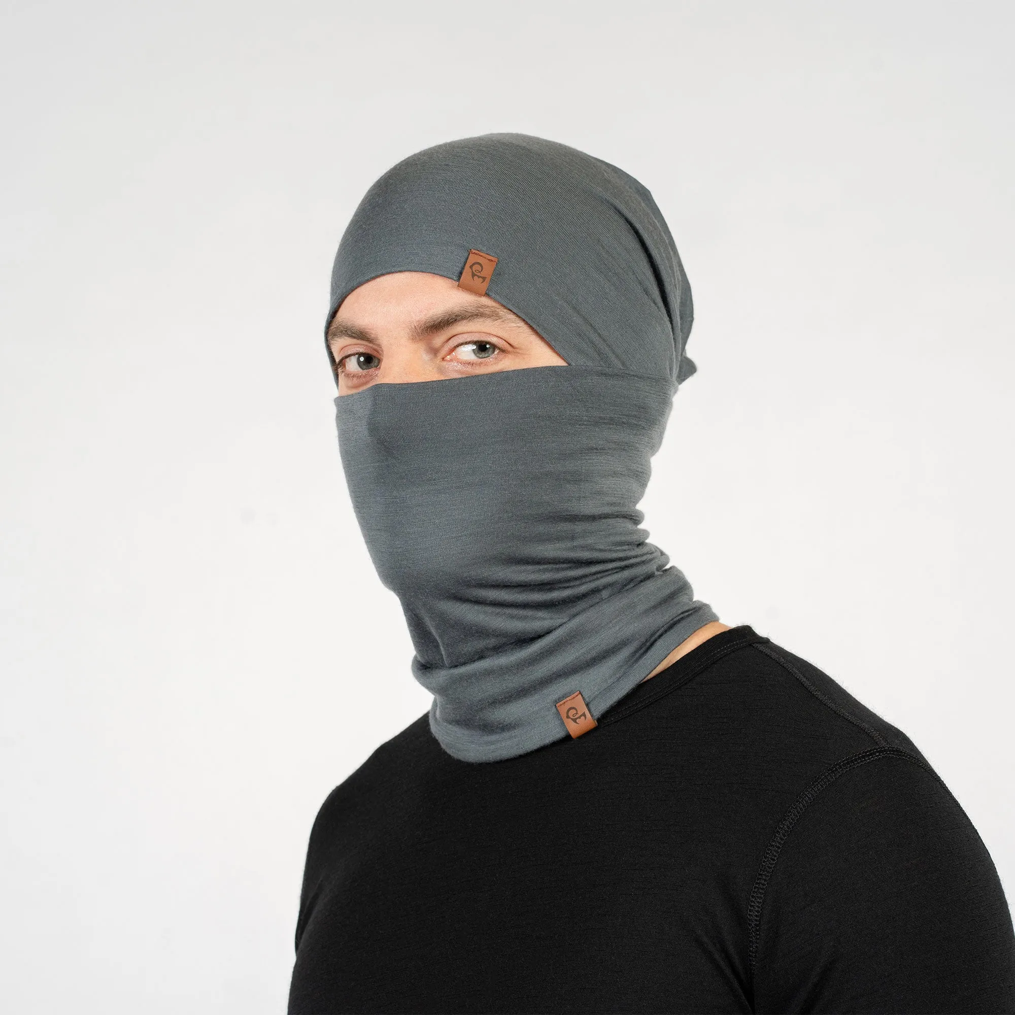 Men's Merino Beanie & Gaiter 2-Piece Perfect Grey