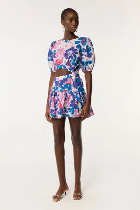 Mini Dress Chantal - Blue Artistic Flower