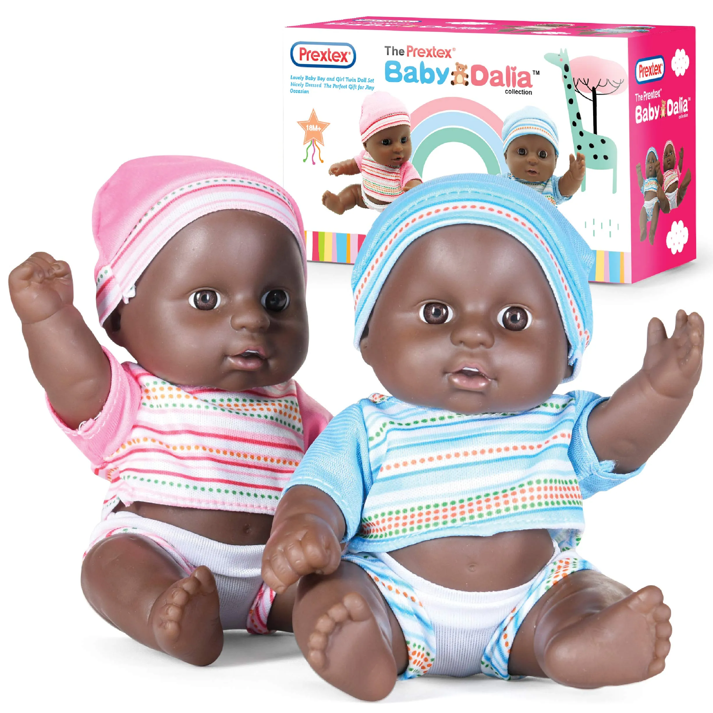 Mini Twin Black Baby Doll Set - African American Doll Set  Realistic Baby Doll