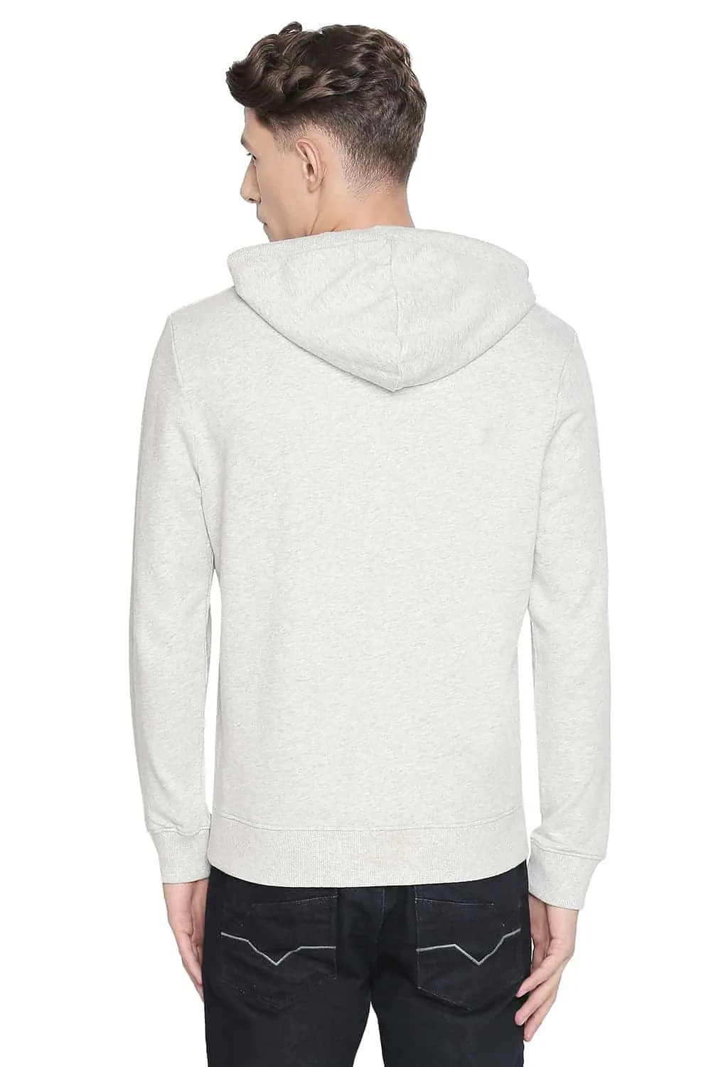 Muscle Fit Hooded Pullover Knit Jacket