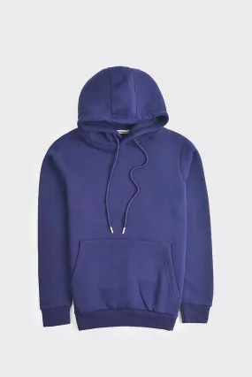 Navy Blue Pullover Fleece Hoodie