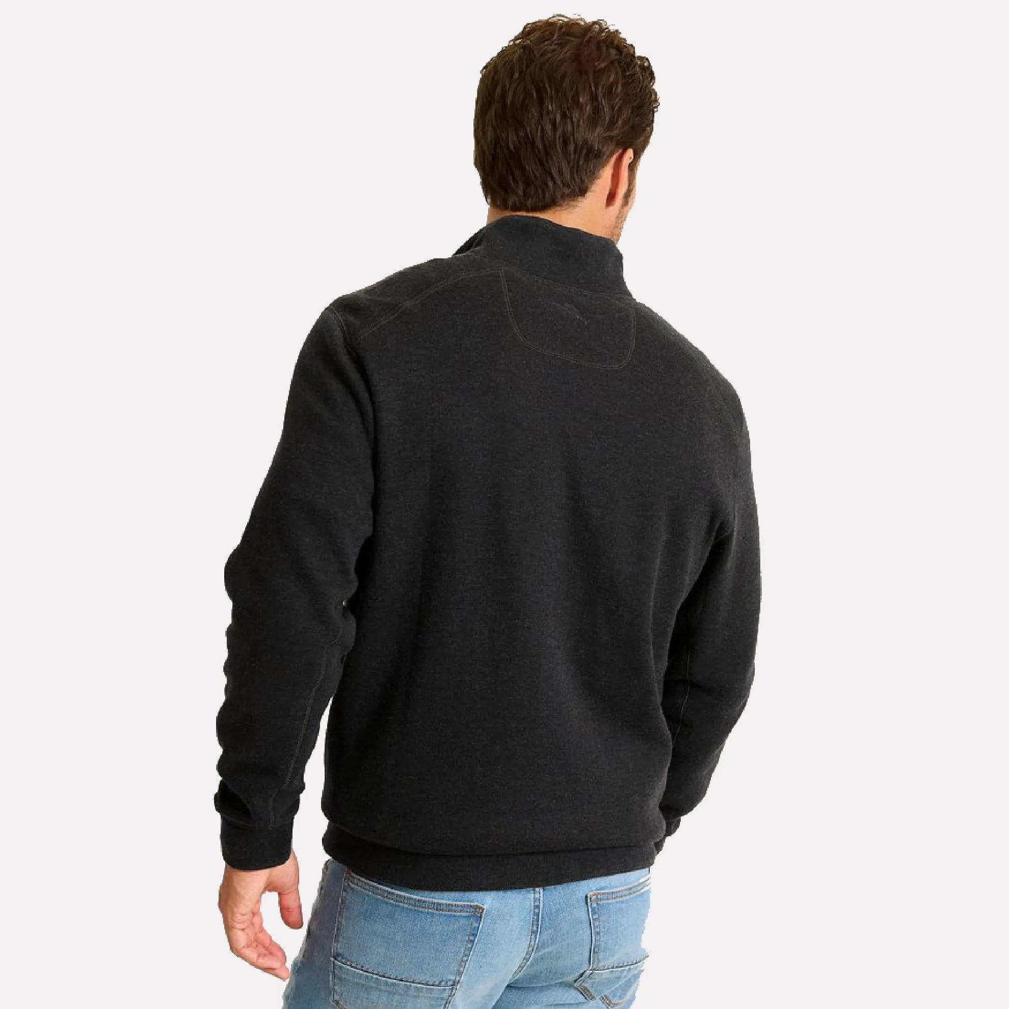 New Flip Coast Half Zip Reversible Cotton Pullover / Black