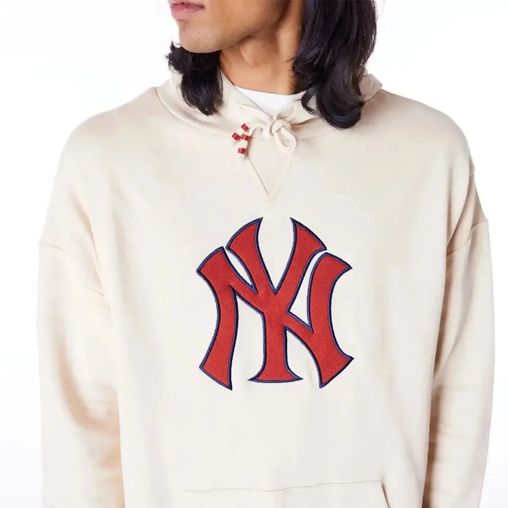 New York Yankees Mlb Rib Infill Stone Oversized Pullover Hoodie