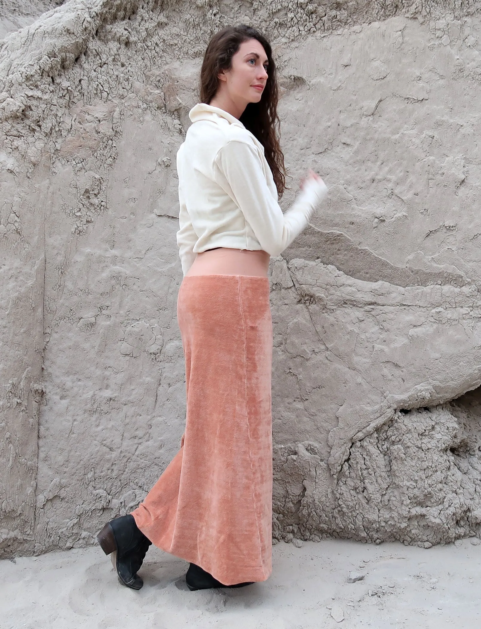 Pencil Long VELOUR Skirt