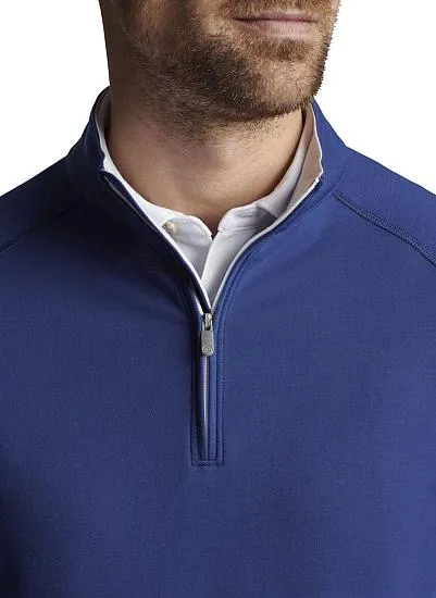 Peter Millar Dri-Release Natural Touch Quarter-Zip Golf Pullovers in Atlantic Blue