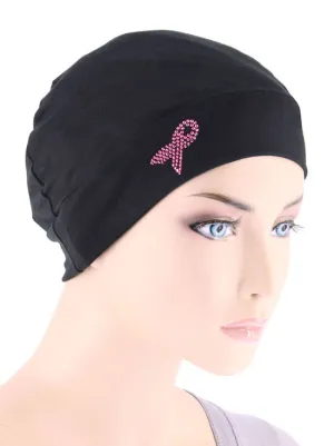 Pink Ribbon Essential Cap Black