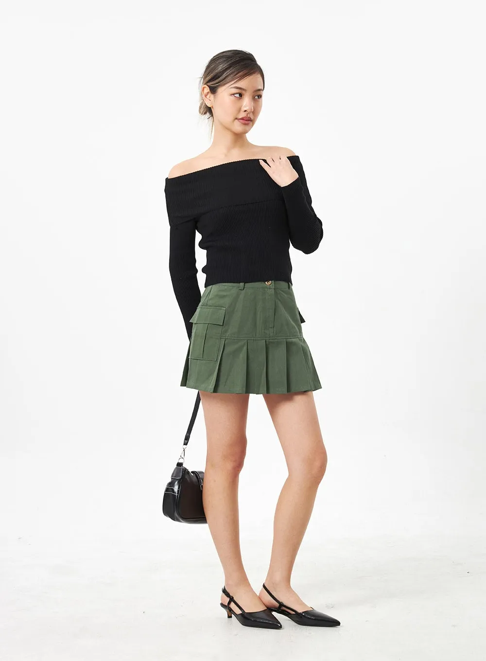 Pocket Pleated Mini Skirt CA304