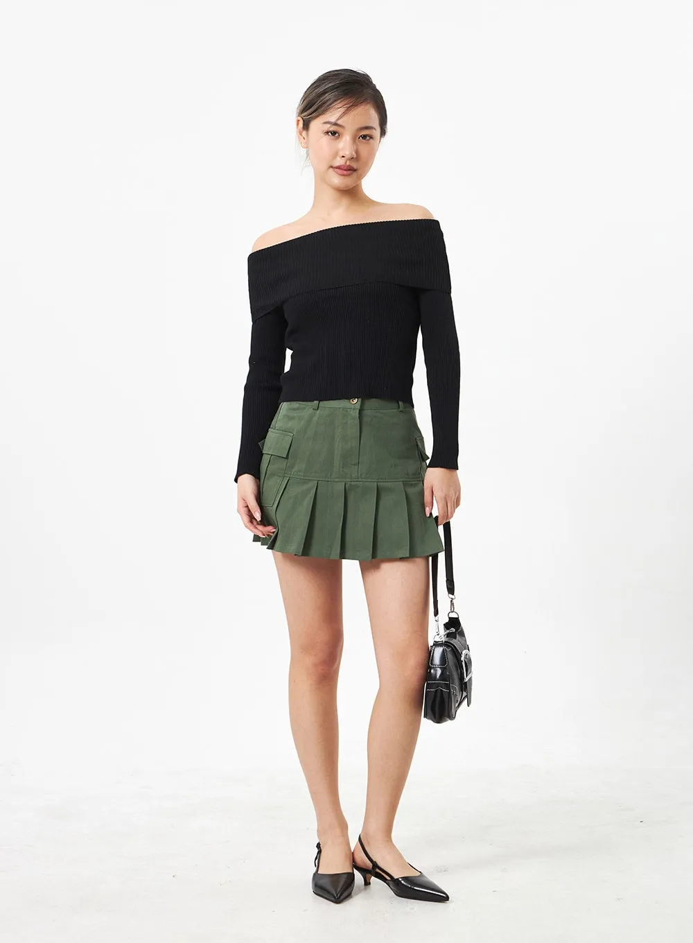 Pocket Pleated Mini Skirt CA304