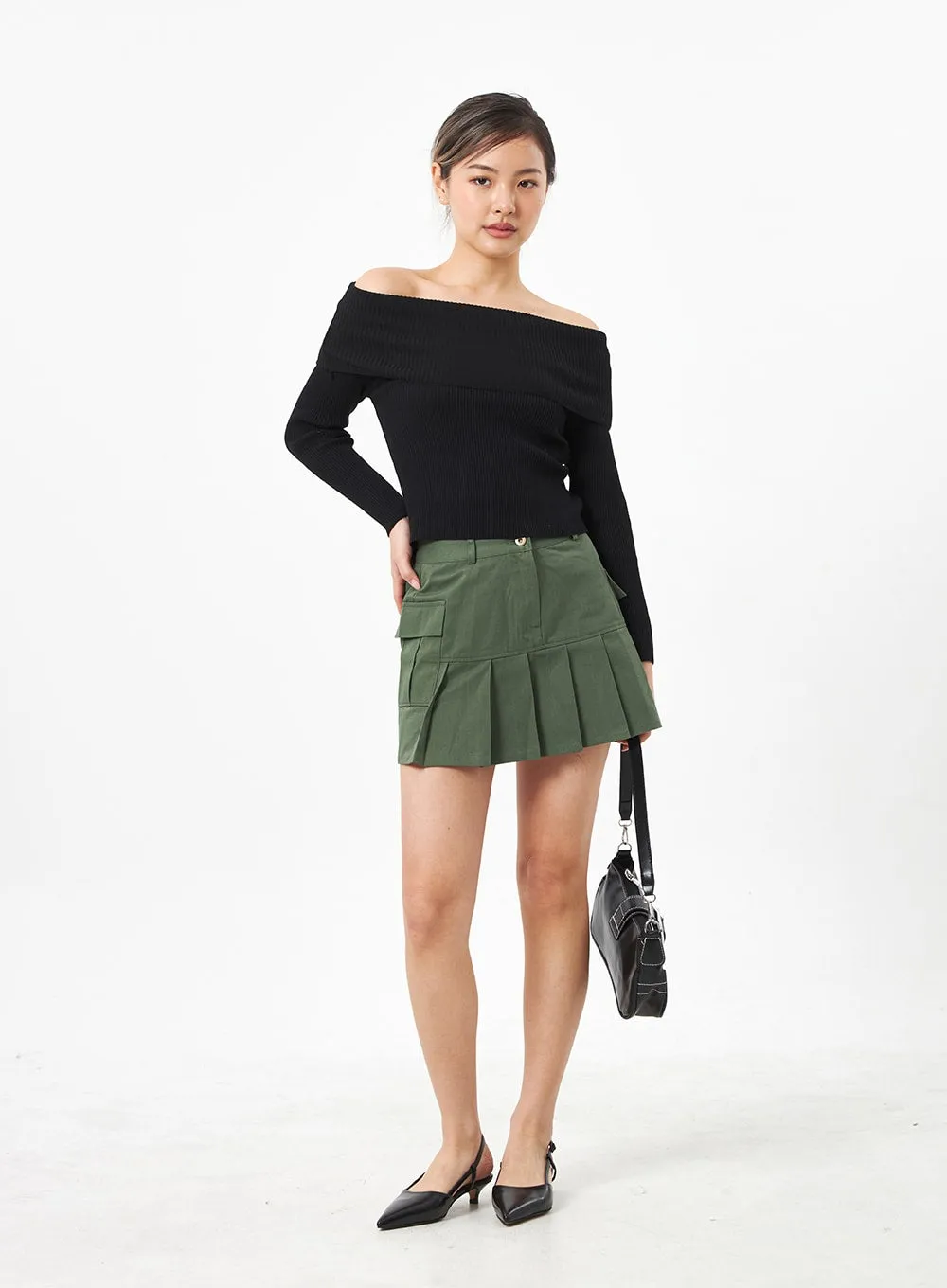 Pocket Pleated Mini Skirt CA304