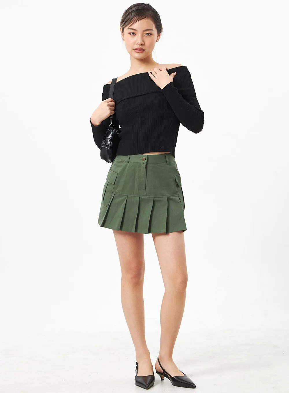 Pocket Pleated Mini Skirt CA304