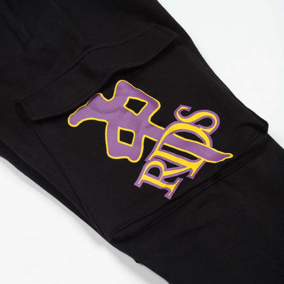 RDS OG Cargo Sweatpants, Black Purple