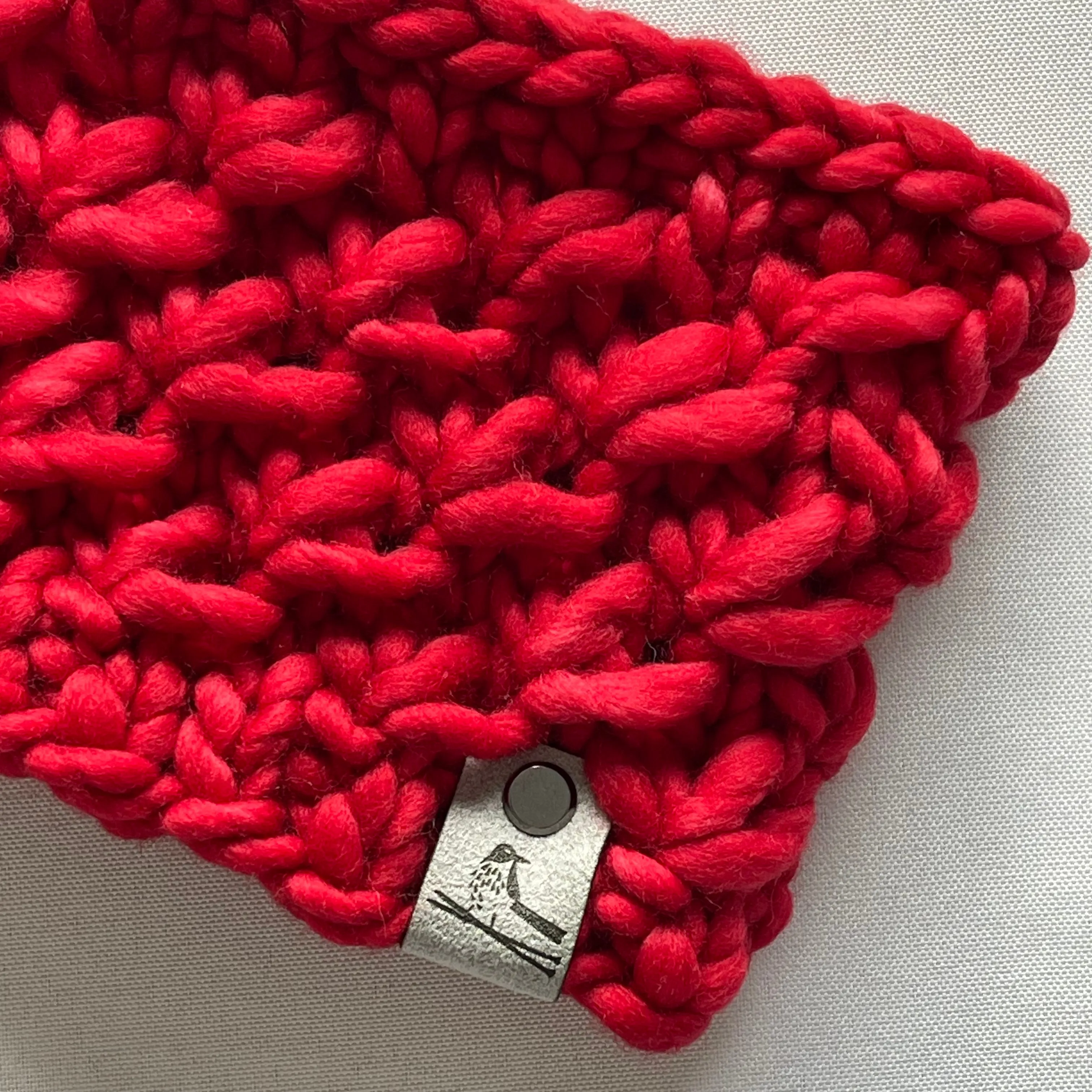 Red Luxury Merino Wool Knit Headband