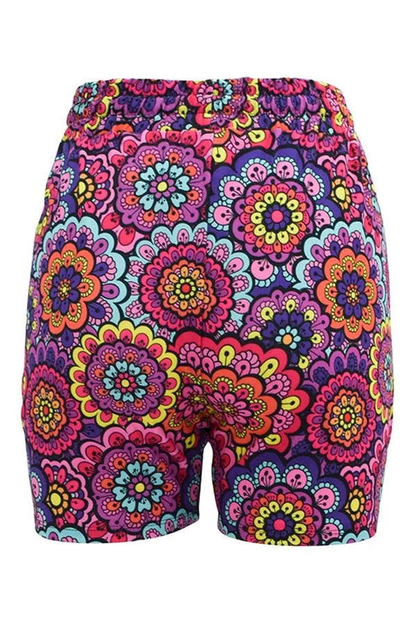 Retro Flowers Jogger Shorts