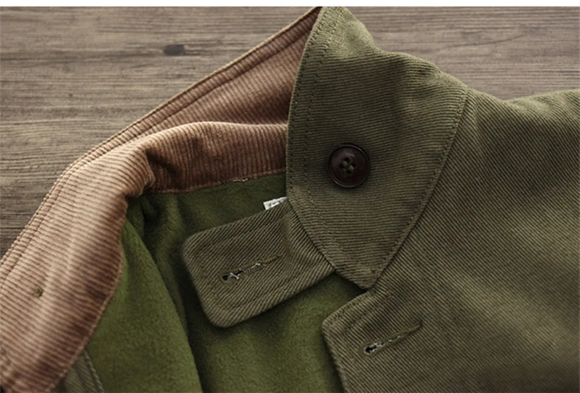 Safari Style Army Green Single Breasted Jacket