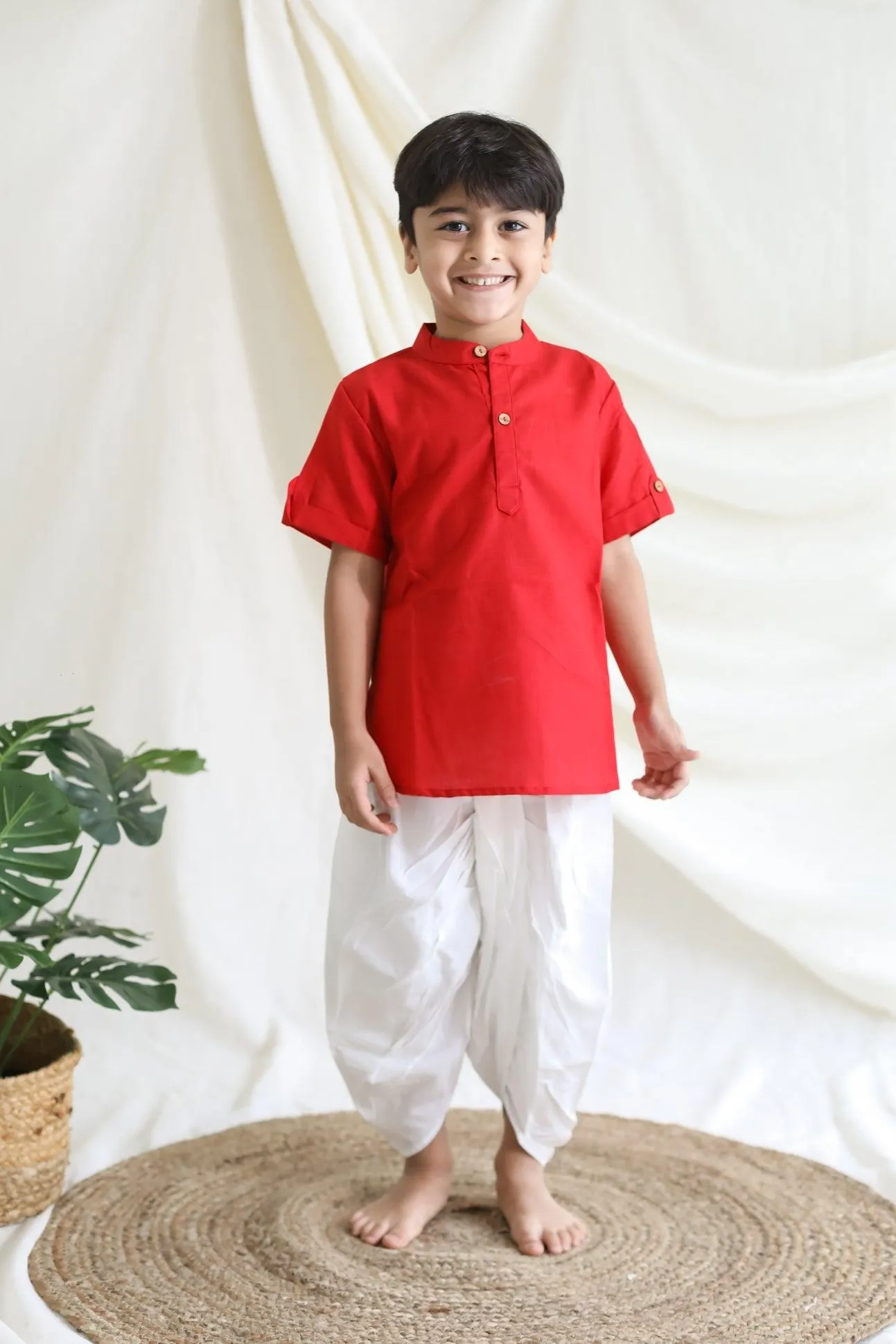 Short Kurta - Bright Red