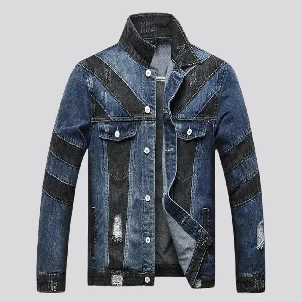 Slim fit fashion jean jacket for men