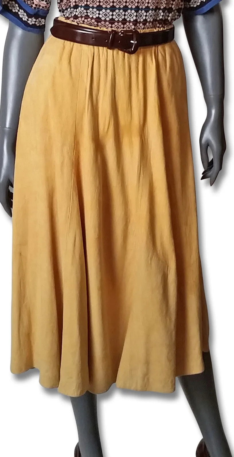 Softest Chamois Gathered Skirt, 1990s