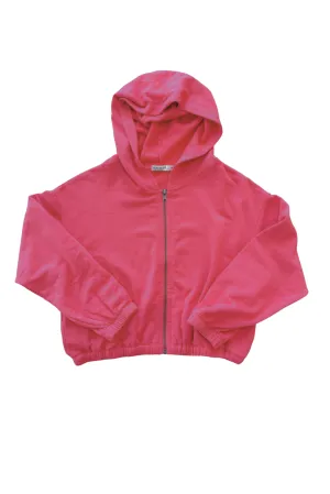 Softest Fleece Crop Zip Hoodie, Hibiscus