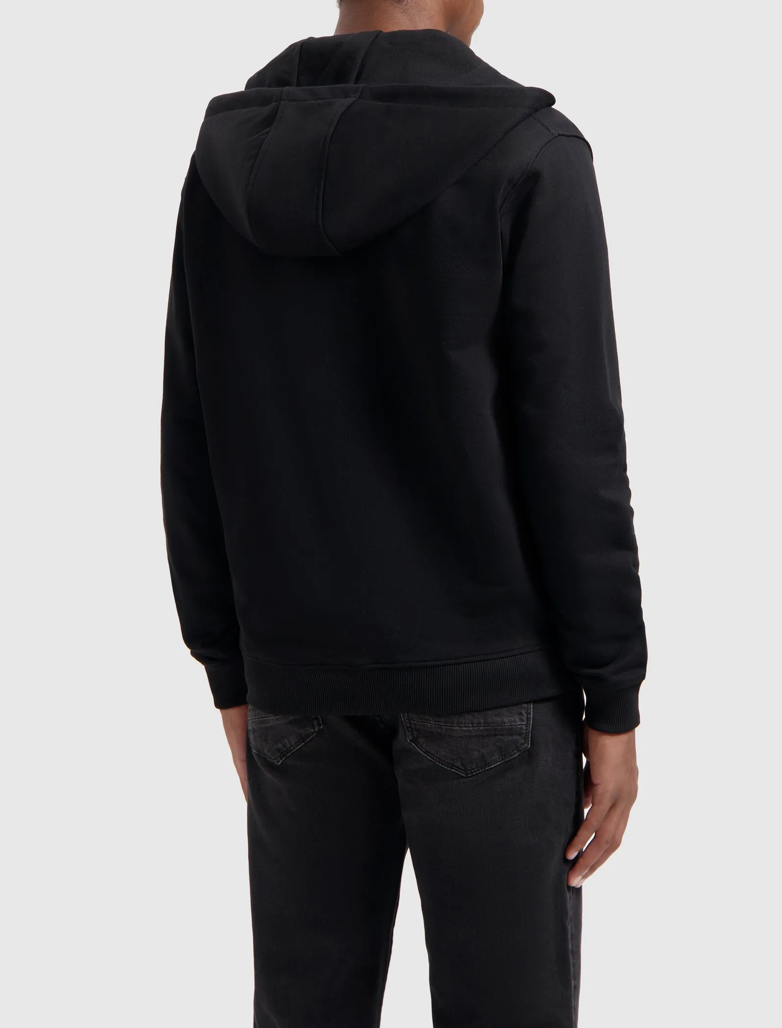 Stacked HD Logo Zip-up Hoodie | Black